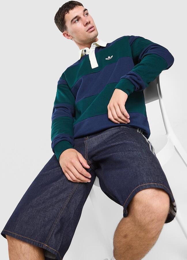 Adidas Originals Long Sleeve Rugby Crew Sweatshirt Groen- Heren Groen