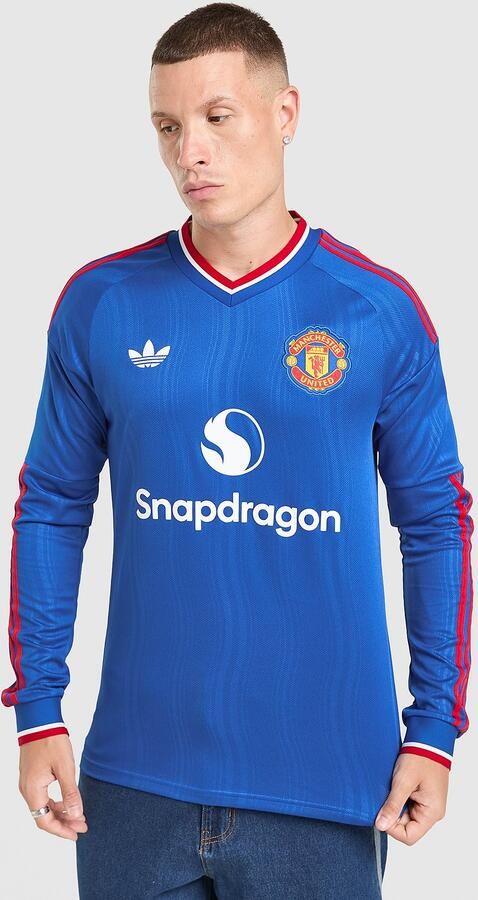 Adidas Originals Manchester United FC 26 27 Long Sleeve Away Shirt Blauw- Heren Blauw