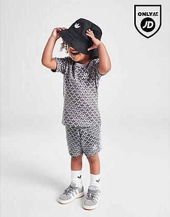 Adidas Originals Monogram All Over Print T-Shirt Shorts Set Infant Grey Kind Grey