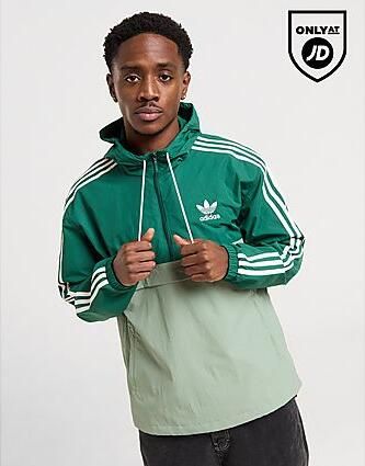 Adidas Originals Overhead 1 2 Zip Windbreaker Jacket Green- Heren Green
