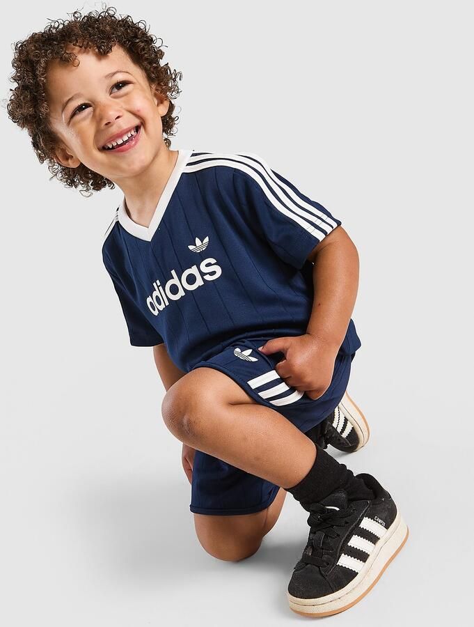 Adidas Originals Pinstripe T-Shirt Shorts Set Infant Blauw Kind Blauw - Foto 7