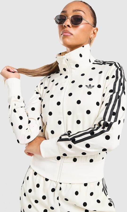 Adidas Originals Polka Dot Firebird Track Top Wit- Dames Wit