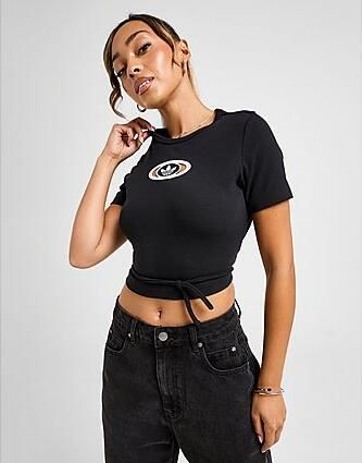 Adidas Originals Ribbed Cut Out T-Shirt Black- Dames Black