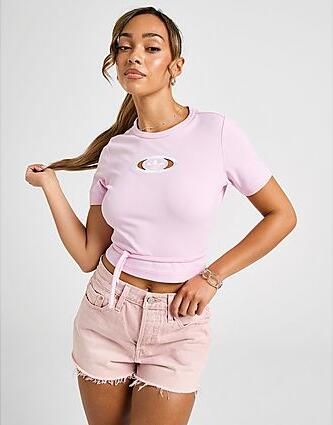 Adidas Originals Ribbed Cut Out T-Shirt Pink- Dames Pink