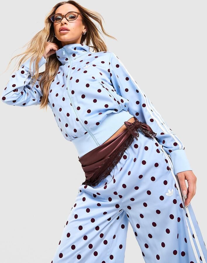Adidas Originals SATIN POLKA DOTS TT Sportjack Blauw- Dames Blauw