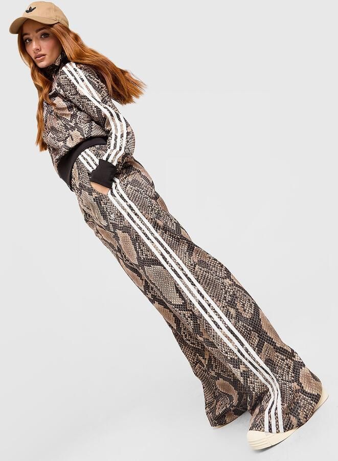 Adidas Originals Satin Snake Print Firebird Track Pants Beige- Dames Beige - Foto 6