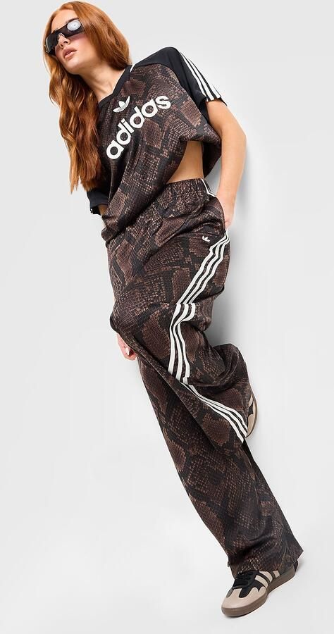 Adidas Originals Satin Snake Print Firebird Track Pants Bruin- Dames Bruin - Foto 7