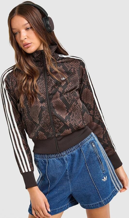 Adidas Originals Satin Snake Print Firebird Track Top Bruin- Dames Bruin - Foto 7