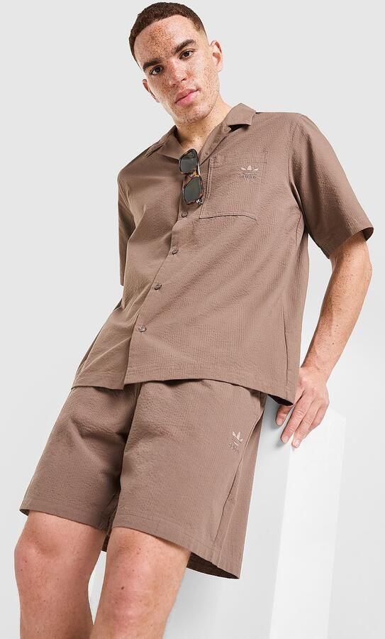 Adidas Originals Seersucker Shorts Bruin- Heren Bruin