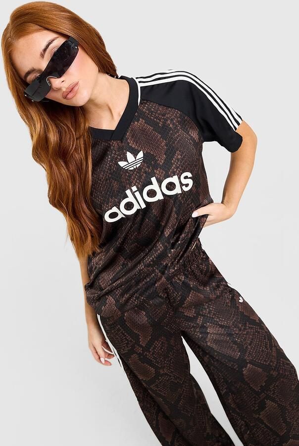Adidas Originals Snake Satin Football T-Shirt Bruin- Dames Bruin - Foto 7