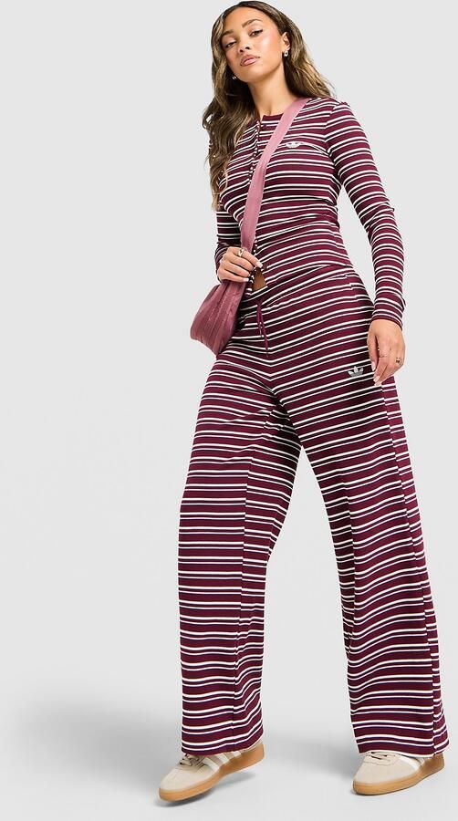 Adidas Originals Stripe Ribbed Joggers Rood- Dames Rood