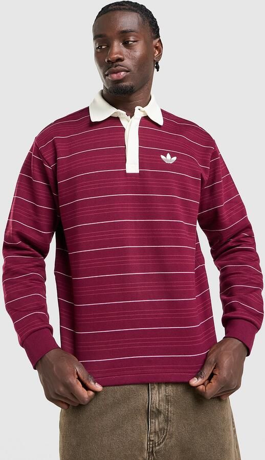 Adidas Originals Stripe Rugby Sweatshirt Rood- Heren Rood