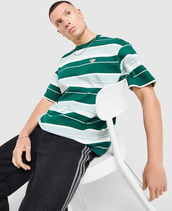 Adidas Originals Stripe T-Shirt Groen- Heren Groen