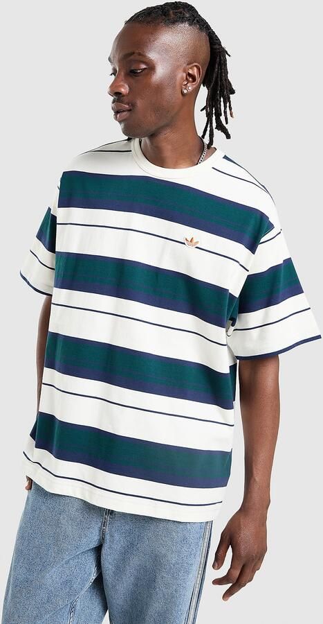 Adidas Originals Stripe T-Shirt Wit- Heren Wit