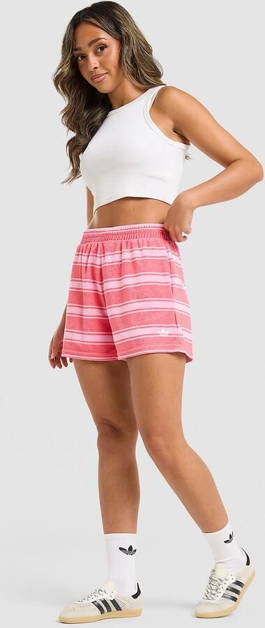 Adidas Originals Stripe Towel Shorts Roze- Dames Roze