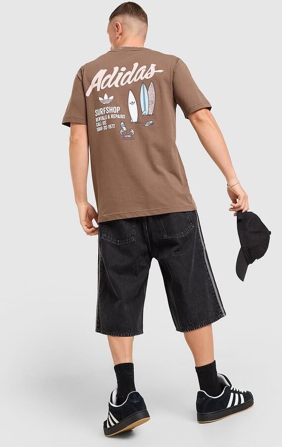 Adidas Originals Surf T-Shirt Bruin- Heren Bruin