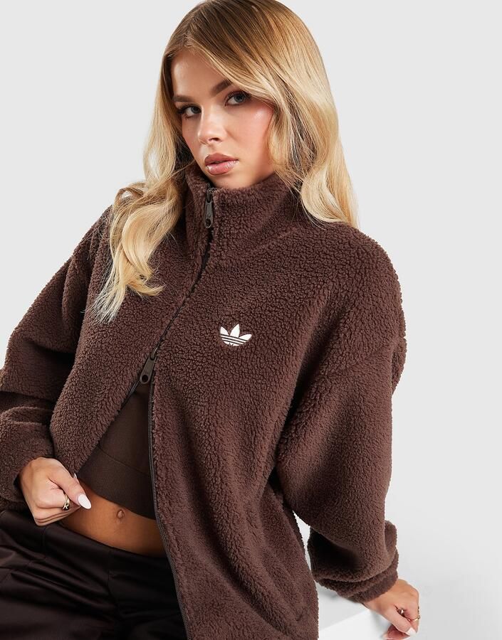 Adidas Originals Teddy Full Zip Jacket Bruin- Dames Bruin