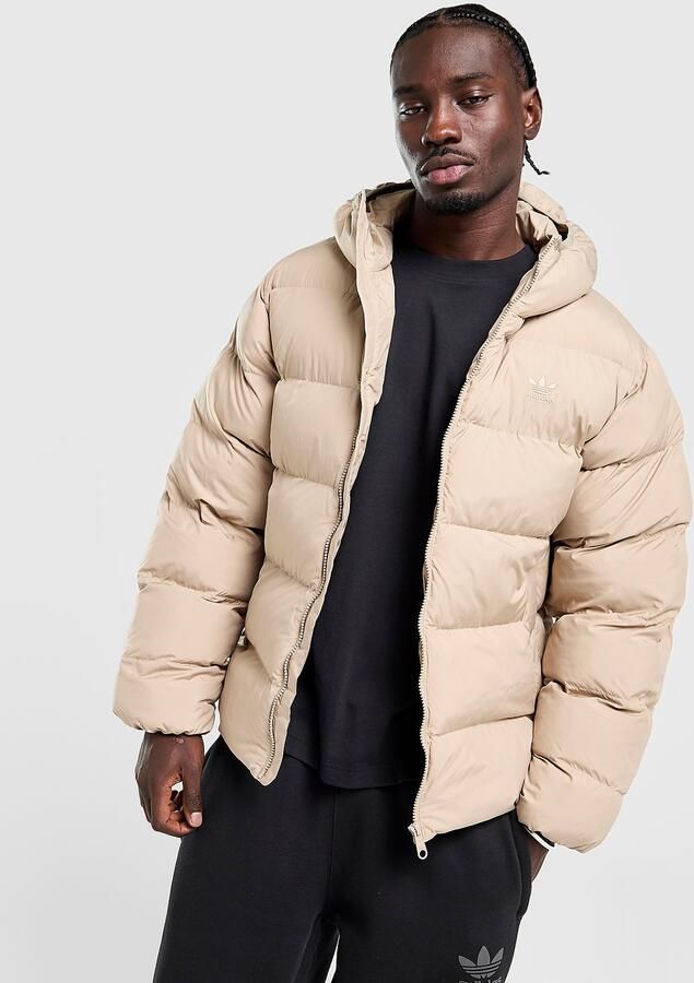 Adidas Originals Tonal Hooded Puffer Jacket Beige- Heren Beige