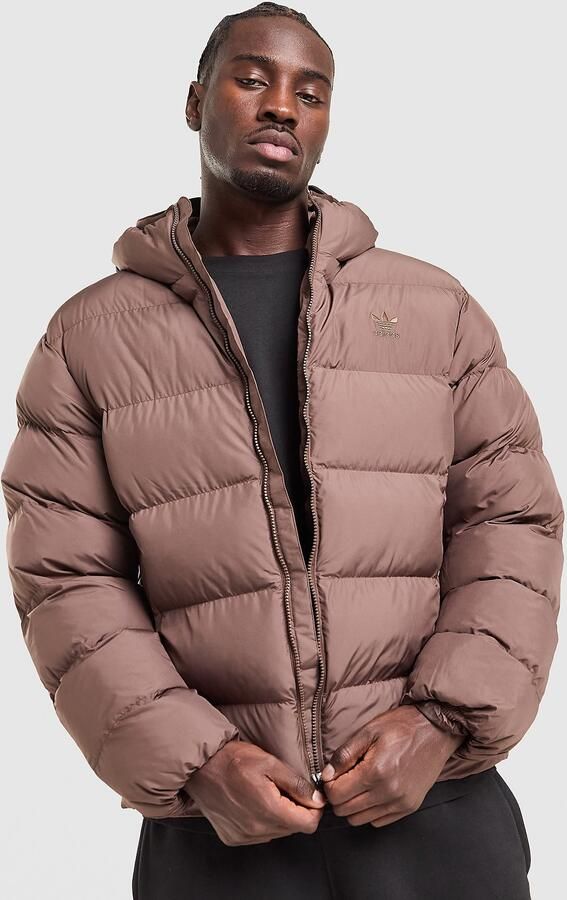 Adidas Originals Tonal Hooded Puffer Jacket Bruin- Heren Bruin