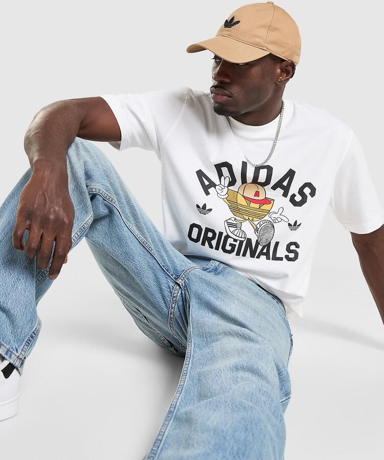 Adidas Originals Trefoil Cap T-Shirt Wit- Heren Wit