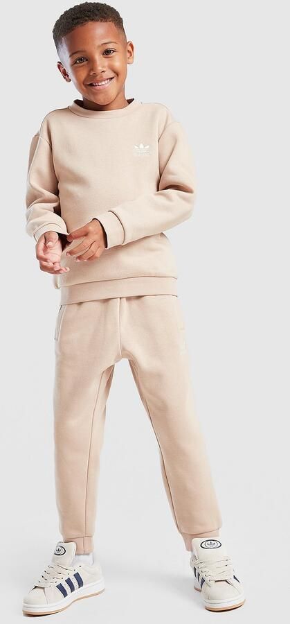 Adidas Originals Trefoil Essential Crew Tracksuit Children Beige