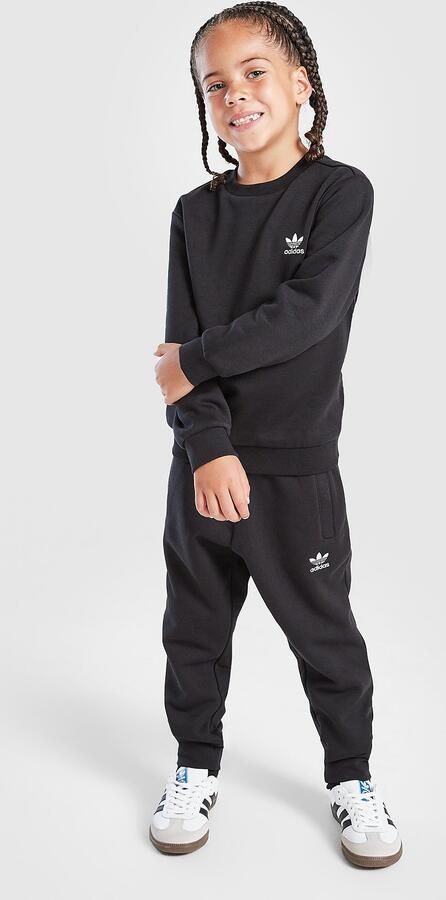 Adidas Originals Trefoil Essential Crew Tracksuit Children Zwart Kind Zwart - Foto 4
