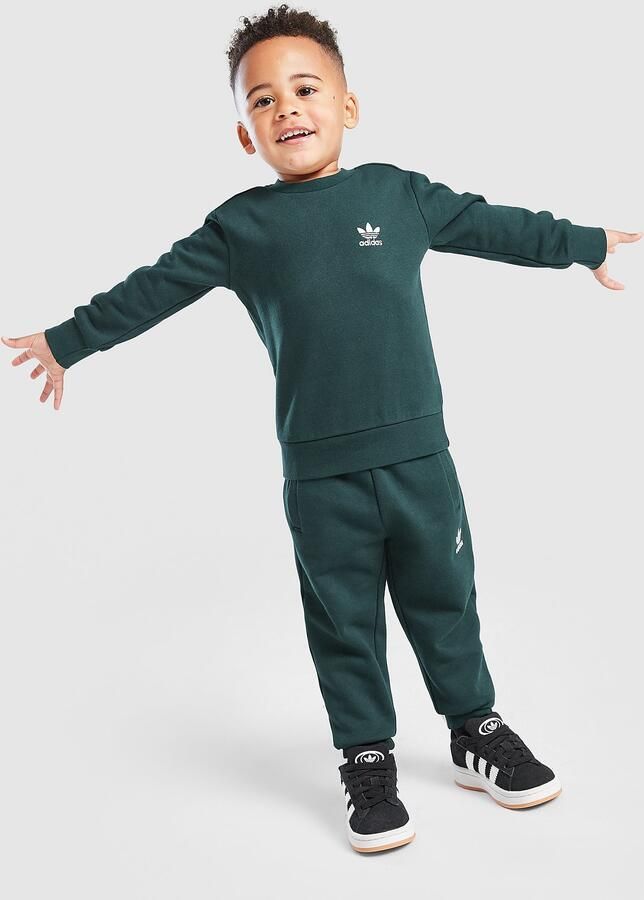Adidas Originals Trefoil Essential Crew Tracksuit Infant Groen Kind Groen - Foto 5