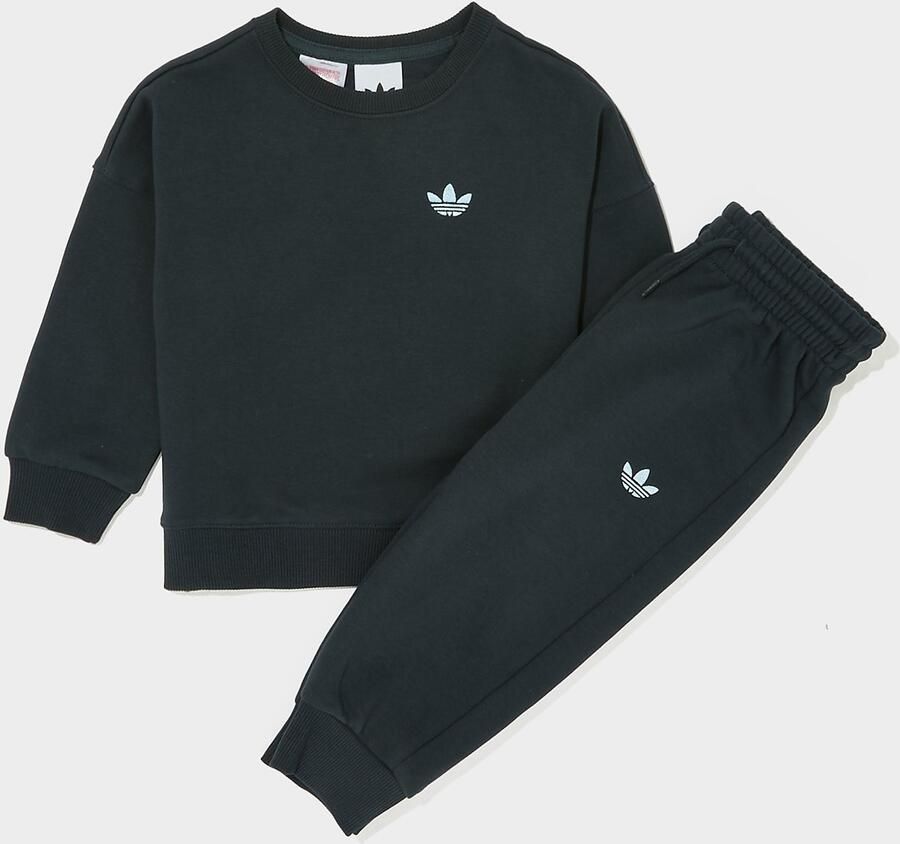 Adidas Originals Trefoil Essential Crew Tracksuit Infant Zwart Kind Zwart