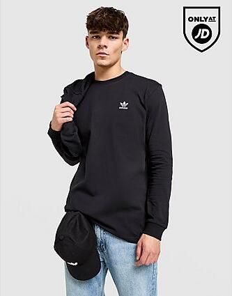 Adidas Originals Trefoil Essential Long Sleeve T-Shirt Zwart- Heren Zwart - Foto 2