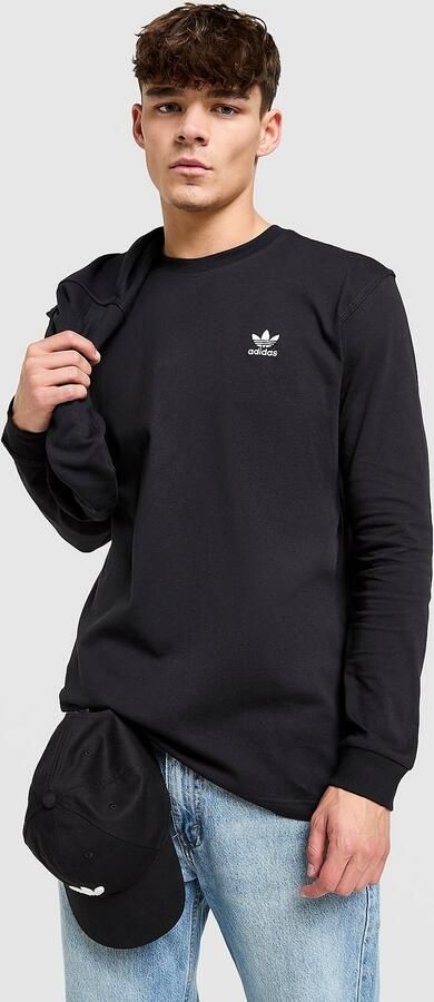 Adidas Originals Trefoil Essential Long Sleeve T-Shirt Zwart- Heren Zwart