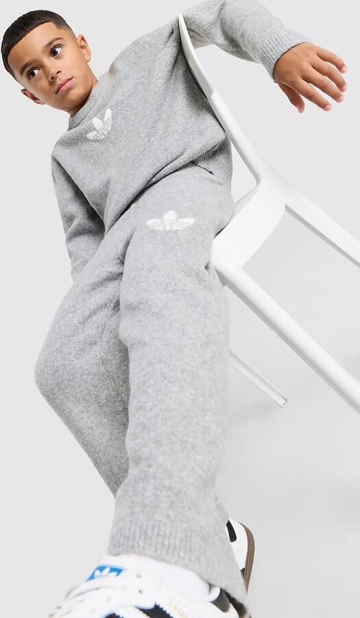 Adidas Originals Trefoil Essentials Knit Crew Set Children Grijs Kind Grijs