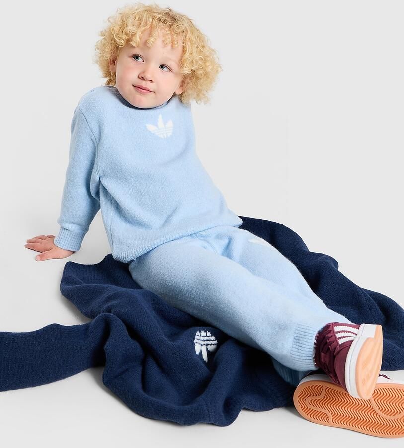 Adidas Originals Trefoil Essentials Knit Crew Set Infant Blauw Kind Blauw