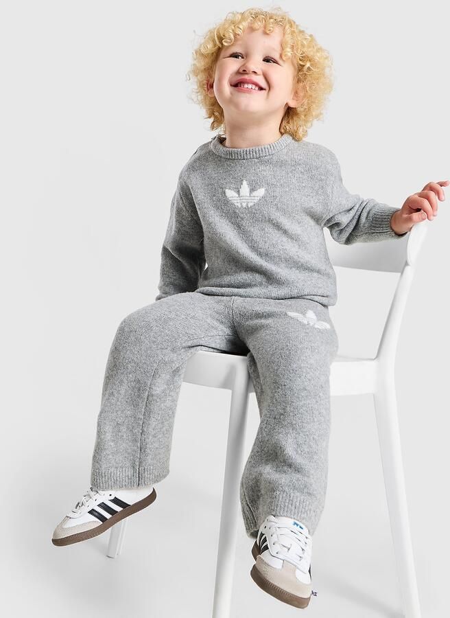 Adidas Originals Trefoil Essentials Knit Crew Set Infant Grijs Kind Grijs
