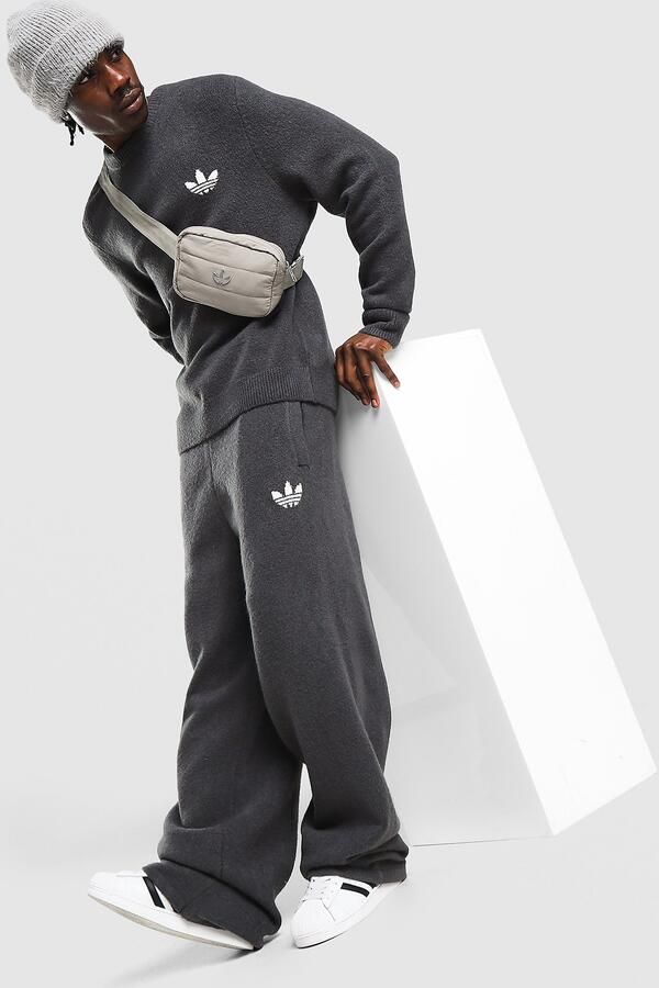 Adidas Originals Trefoil Essentials Knit Pants Grijs- Heren Grijs