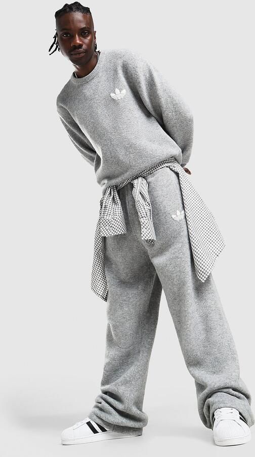 Adidas Originals Trefoil Essentials Knit Pants Grijs- Heren Grijs