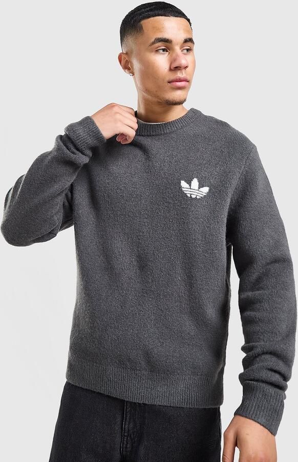 Adidas Originals Trefoil Essentials Knit Sweatshirt Grijs- Heren Grijs