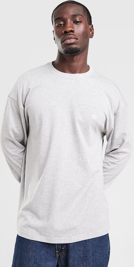 Adidas Originals Trefoil Essentials Long Sleeve T-Shirt Grijs- Heren Grijs
