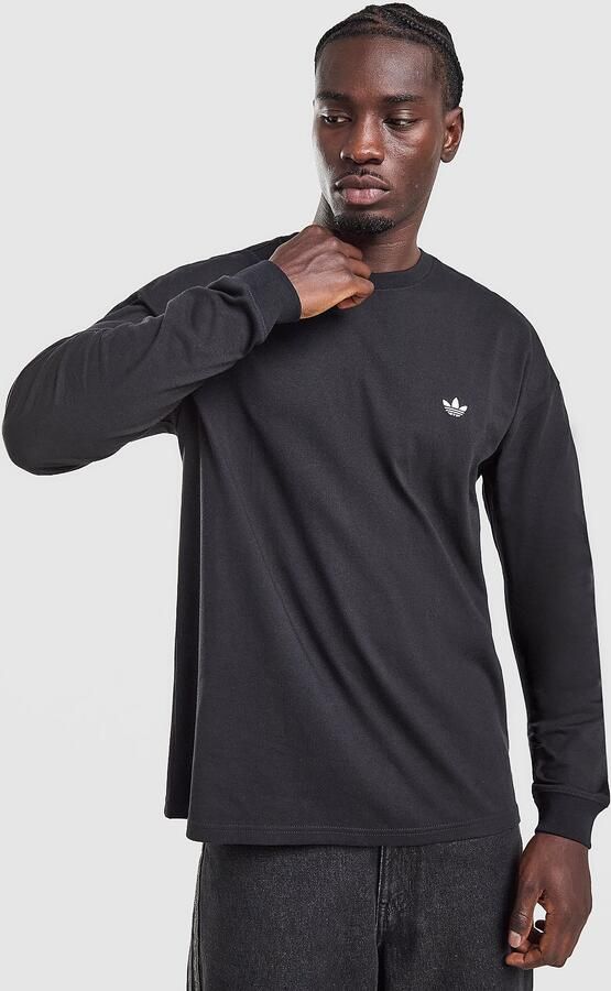 Adidas Originals Trefoil Essentials Long Sleeve T-Shirt Zwart- Heren Zwart