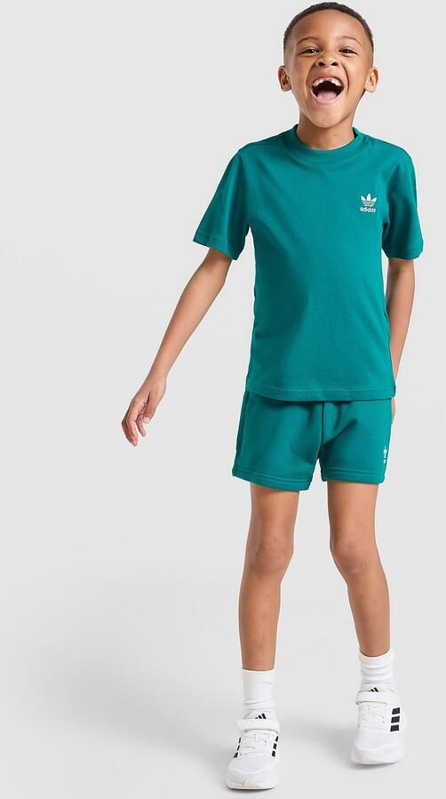Adidas Originals Trefoil Essentials T-Shirt Shorts Set Children Blauw