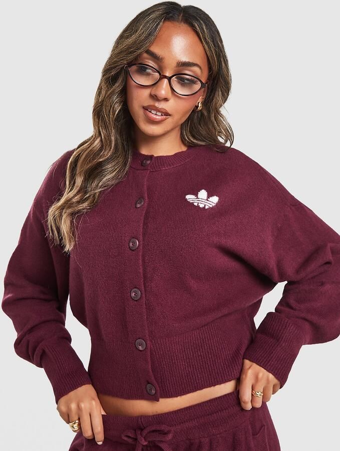 Adidas Originals Trefoil Knit Cardigan Rood- Dames Rood