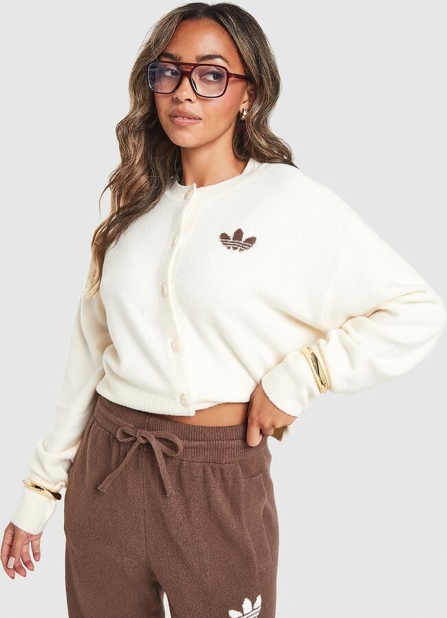 Adidas Originals Trefoil Knit Cardigan Wit- Dames Wit
