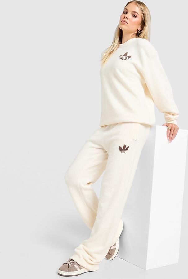Adidas Originals Trefoil Knitted Joggers Crème- Dames Crème