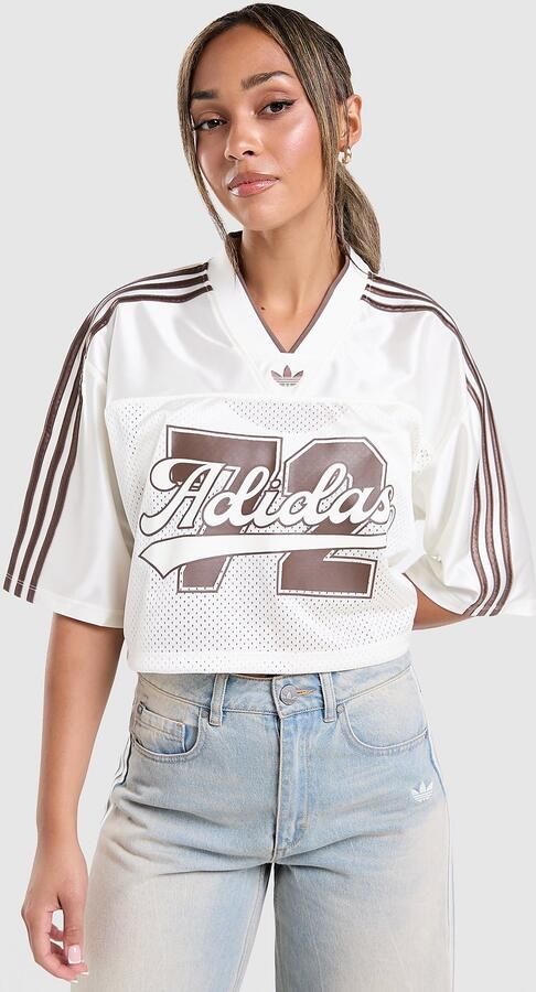 Adidas Originals Varsity Panel T-Shirt Wit- Dames Wit
