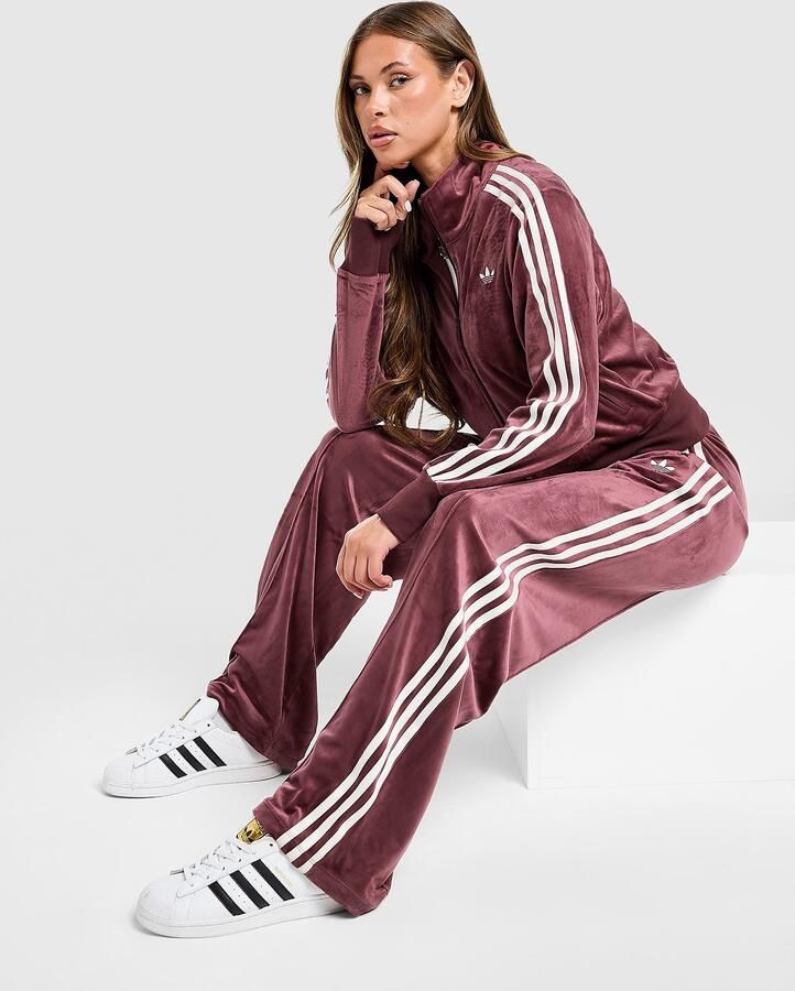 Adidas Originals Velour 3-Stripes Track Pants Rood- Dames Rood