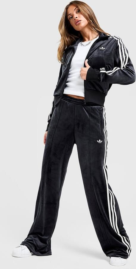 Adidas Originals Velour 3-Stripes Track Pants Zwart- Dames Zwart