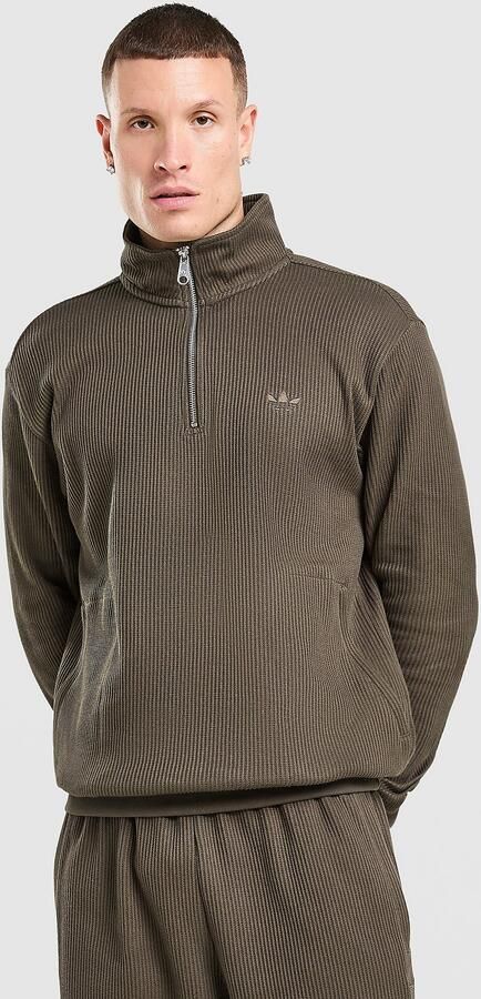 Adidas Originals Waffle 1 4 Zip Sweatshirt Groen- Heren Groen