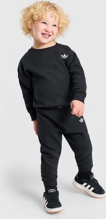 Adidas Originals Waffle Crew Tracksuit Infant Zwart Kind Zwart