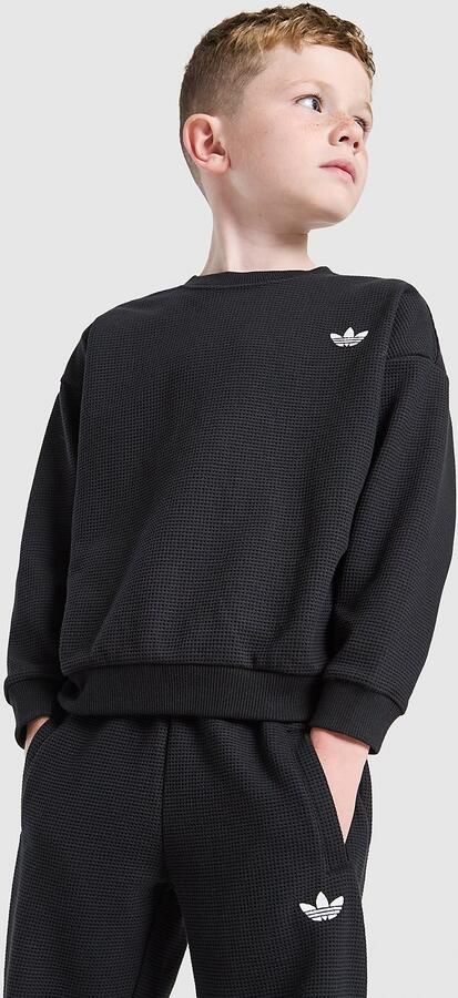 Adidas Originals Waffle Crew Joggers Set Children Zwart Kind Zwart