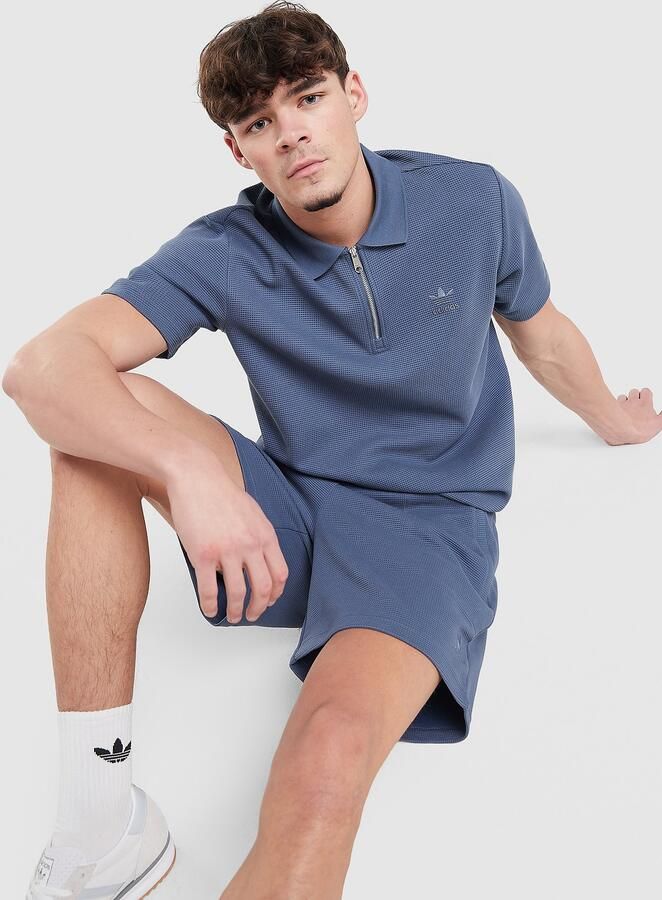 Adidas Originals Waffle Polo Shirt Blauw- Heren Blauw