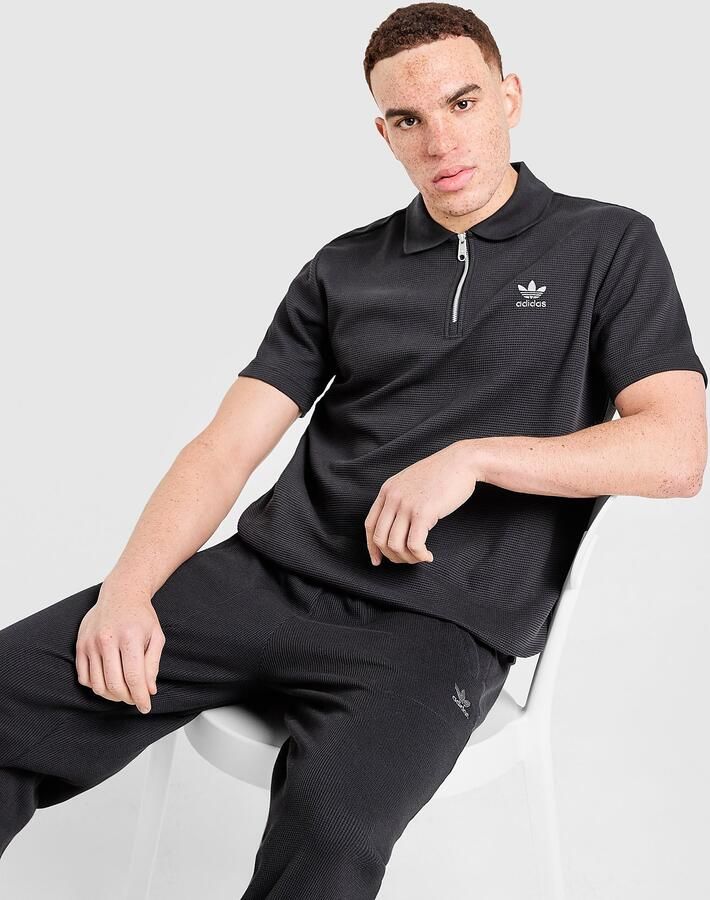 Adidas Originals Waffle Polo Shirt Zwart- Heren Zwart